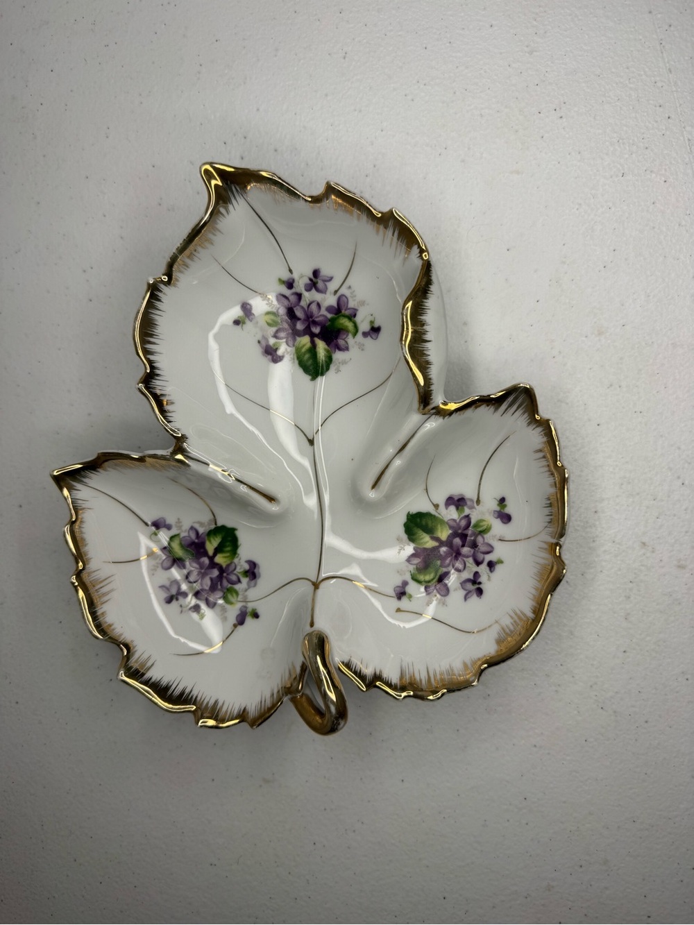 Napco China Vintage Candy Dish Floral With Gold Rim